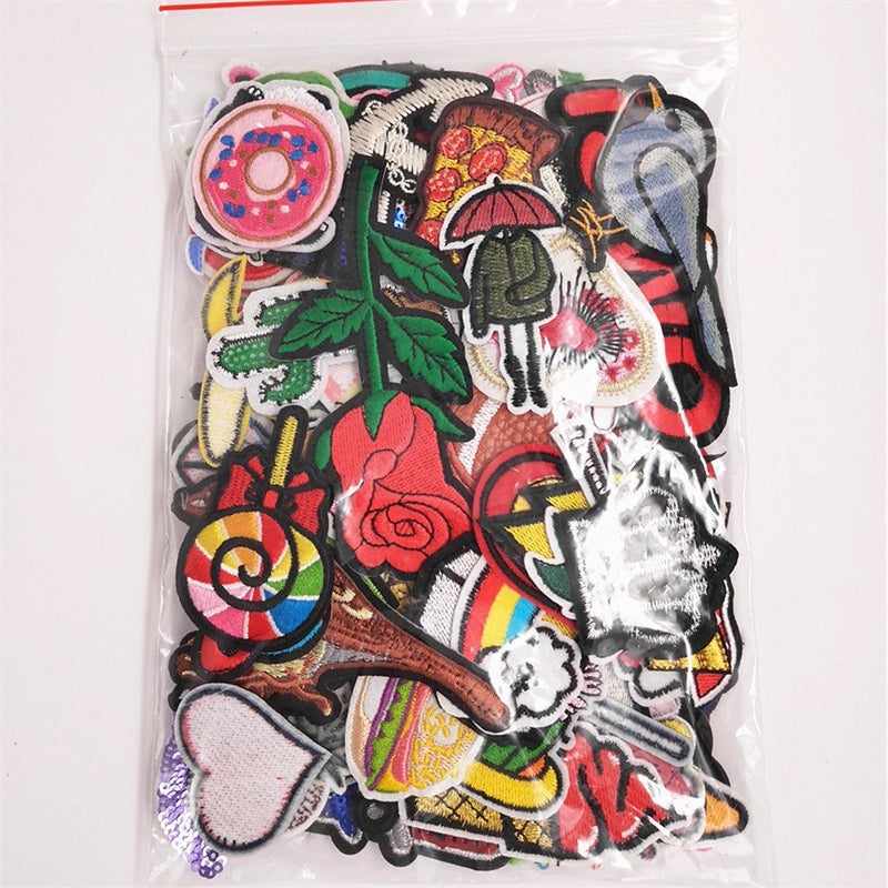 Dandan DIY Libiline 100pcs Random Assorted Styles Embroidered Patch Applique Clothes Dress Plant Hat Jean DIY - Image 3
